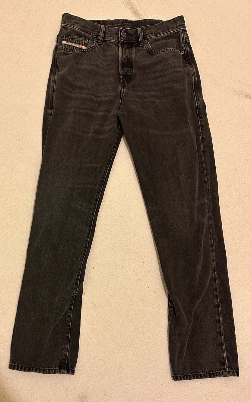 Diesel D-Macro 2001 Straight-Leg Faded Black Denim Jeans